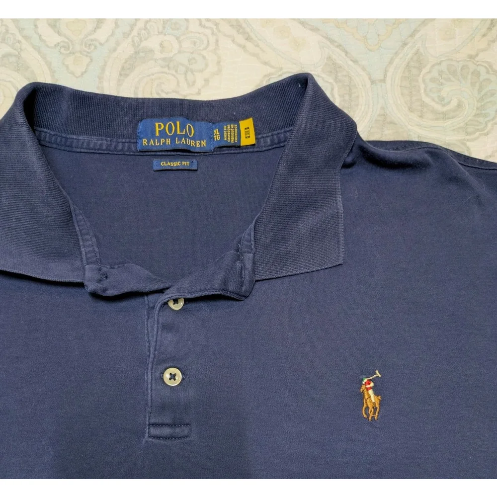 Polo Ralph Lauren Men's Short Sleeve Polo Shirt XL Navy Blue